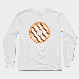 White Donut and Chocolate Stripes Long Sleeve T-Shirt